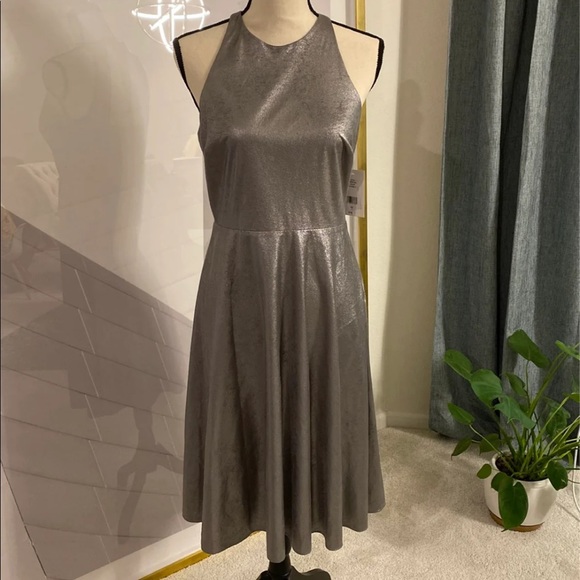 Halston gunmetal dress size 4 - Picture 3 of 6